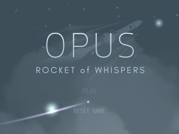 Ecran d'accueil du jeu Opus : Rocket of Whispers.