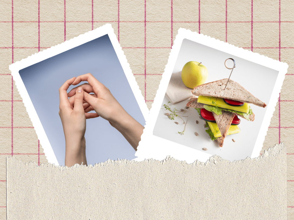 A gauche "Patienter", extrait de la série 'LSM'. A droite "iSandwich", extrait de la série "iEat". (Venissia Kay)