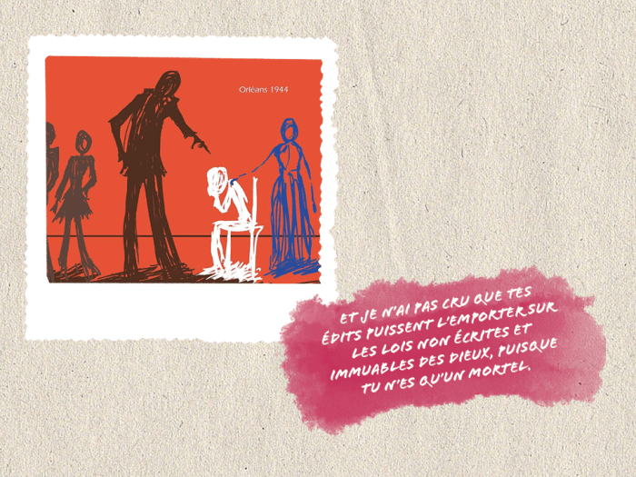 L'Antigone de Pascal Olive se tient à la fin de la Seconde Guerre Mondiale, à la Libération