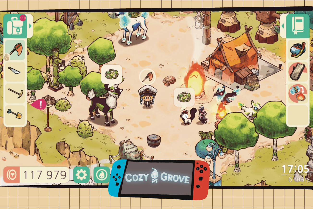 Vue du campement sur Cozy Grive